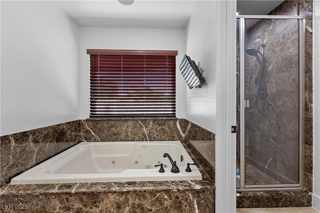 2250 Bowie Cir, Henderson, NV 89014 - full bath featuring a marble finish shower and a tub with jets