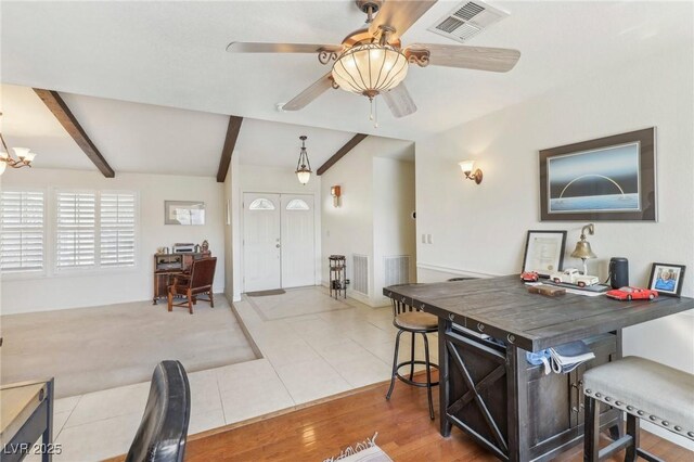 1912 Parkchester Dr, Las Vegas, NV 89108 - dining room with a ceiling fan and baseboards