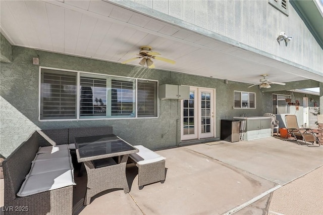 1912 Parkchester Dr, Las Vegas, NV 89108 - view of patio with ceiling fan and exterior kitchen