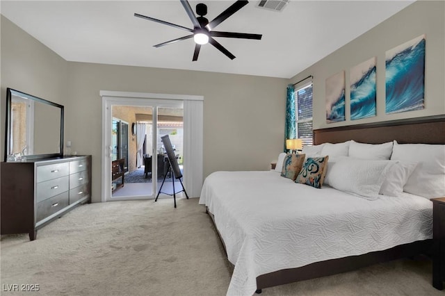 2558 Wiltshire Ave, Henderson, NV 89052 - carpeted bedroom with access to outside and ceiling fan