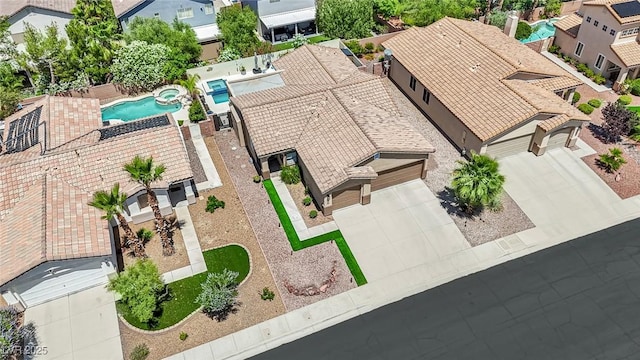 2558 Wiltshire Ave, Henderson, NV 89052 - aerial perspective of suburban area featuring a pool area