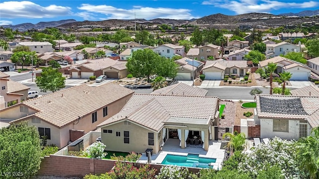 2558 Wiltshire Ave, Henderson, NV 89052 - aerial view of residential area featuring mountains and a pool area
