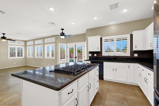 3204 Rutledge Dr, Las Vegas, NV 89120 - kitchen with a ceiling fan, gas cooktop, dishwashing machine, a sink, and recessed lighting