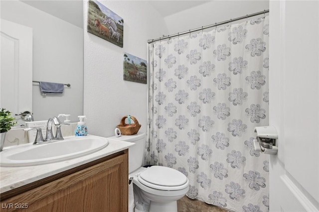 10329 Walworth Ave, Las Vegas, NV 89166 - full bathroom featuring vanity, toilet, a shower with curtain, and tile patterned flooring