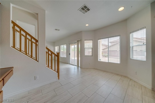 9792 Crescent Lodge Ct, Las Vegas, NV 89178 - foyer featuring stairway, baseboards, and recessed lighting