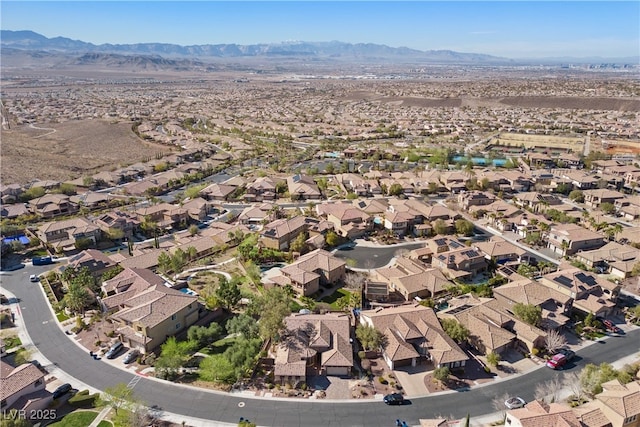 2749 Liberation Dr, Henderson, NV 89044 - aerial view of property and surrounding area featuring a mountain backdrop and nearby suburban area