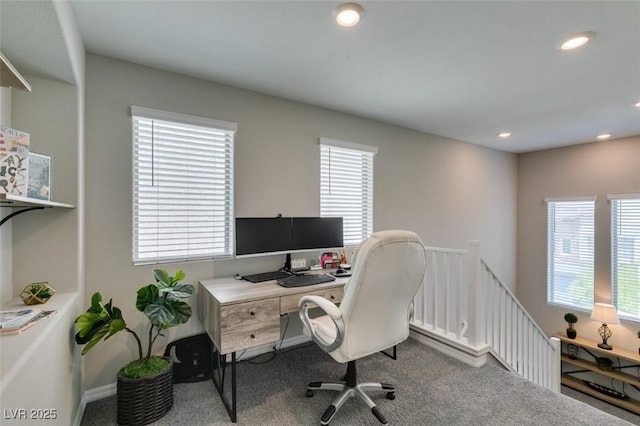 7077 Sunland Hills Ave, Las Vegas, NV 89113 - office featuring carpet floors, plenty of natural light, and recessed lighting