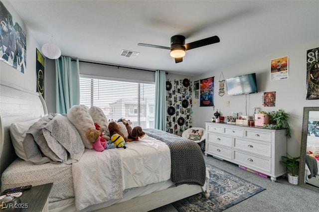 7077 Sunland Hills Ave, Las Vegas, NV 89113 - bedroom with carpet and ceiling fan