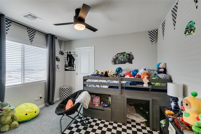 7077 Sunland Hills Ave, Las Vegas, NV 89113 - bedroom featuring baseboards, a ceiling fan, and carpet