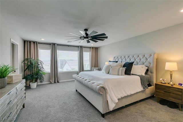 7077 Sunland Hills Ave, Las Vegas, NV 89113 - bedroom featuring carpet, ceiling fan, baseboards, and recessed lighting