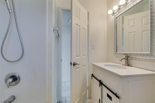 212 Orland St Unit 28, Las Vegas, NV 89107 - full bathroom with vanity, a shower, and tile patterned flooring