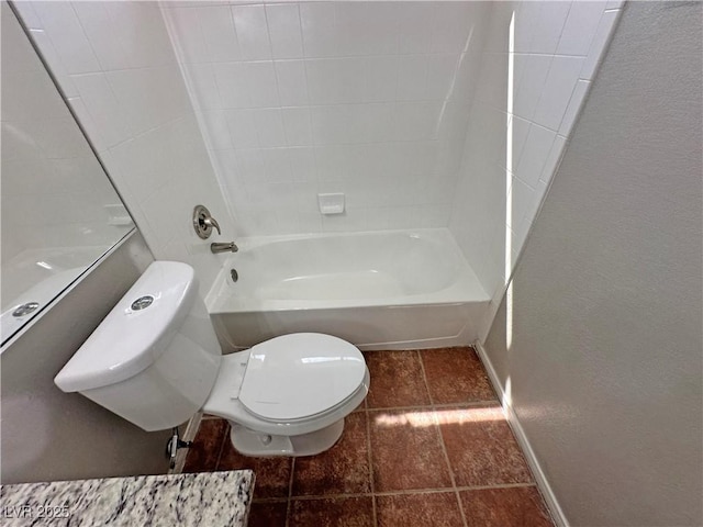 316 Lingering Ln, Henderson, NV 89012 - full bathroom with toilet, tile patterned floors, shower / washtub combination, baseboards, and a textured wall