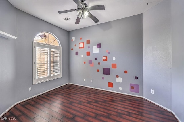 7427 Page Ranch Ct, Las Vegas, NV 89131 - empty room featuring wood finished floors, ceiling fan, and baseboards