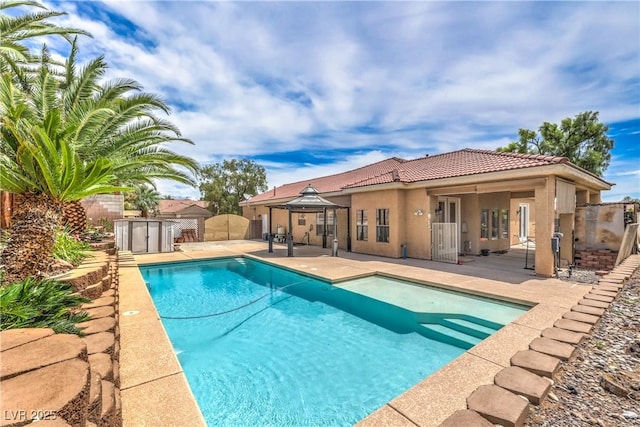 7427 Page Ranch Ct, Las Vegas, NV 89131 - view of pool featuring a patio area and a gazebo