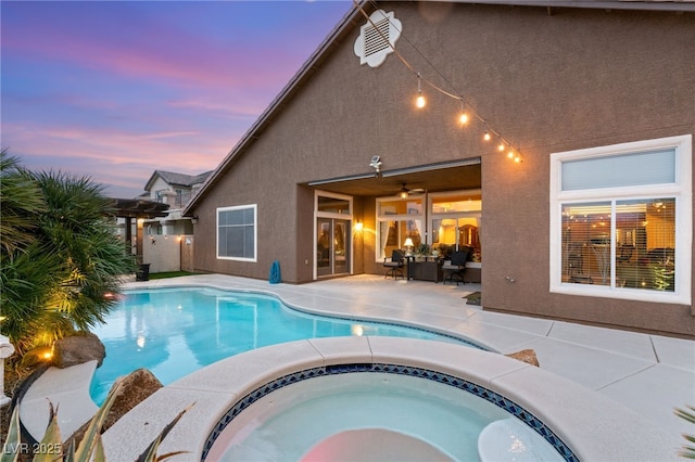 5940 Vizzi Ct, Las Vegas, NV 89131 - outdoor pool featuring an in-ground hot tub and a patio area