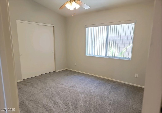 4718 Victoria Garden Ave, North Las Vegas, NV 89031 - unfurnished bedroom with carpet floors, a closet, baseboards, and ceiling fan