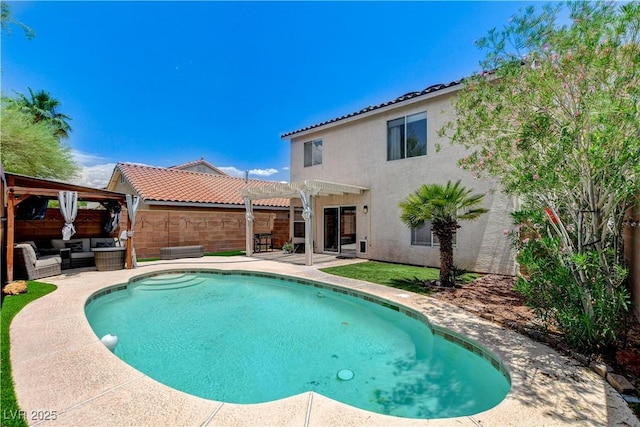3717 Shanagolden St, Las Vegas, NV 89129 - view of pool featuring outdoor lounge area, a pergola, and a patio area
