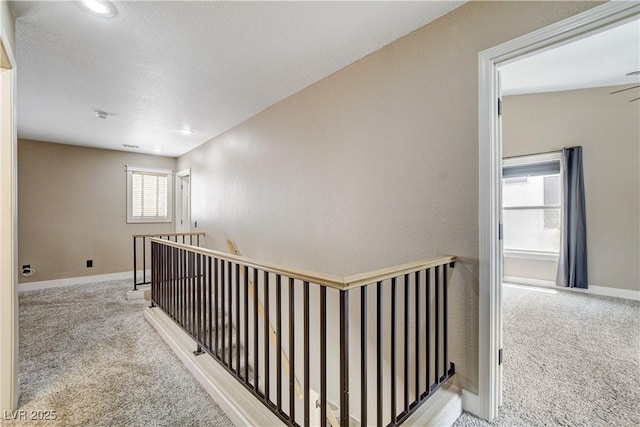 3717 Shanagolden St, Las Vegas, NV 89129 - hallway featuring an upstairs landing, carpet floors, baseboards, and recessed lighting