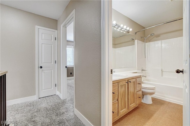 3717 Shanagolden St, Las Vegas, NV 89129 - full bathroom featuring vanity, toilet, bathing tub / shower combination, and baseboards