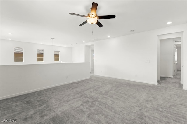 767 Tallgrass St, Las Vegas, NV 89138 - spare room with recessed lighting, a ceiling fan, carpet flooring, and baseboards