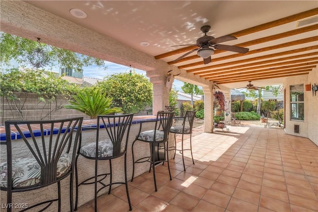 6405 Break Point Ave, Las Vegas, NV 89130 - view of patio / terrace with ceiling fan
