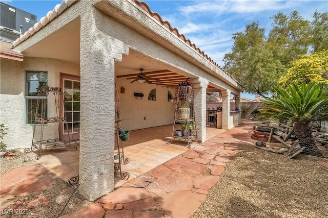6405 Break Point Ave, Las Vegas, NV 89130 - view of patio featuring ceiling fan