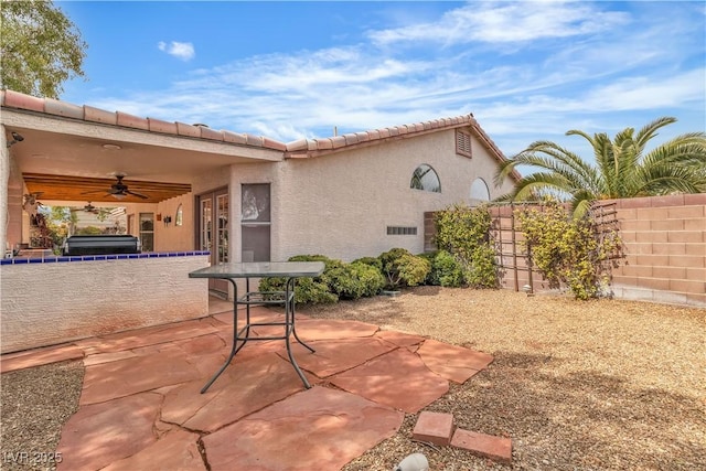 6405 Break Point Ave, Las Vegas, NV 89130 - view of patio featuring a ceiling fan and outdoor dining area