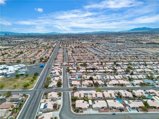 6405 Break Point Ave, Las Vegas, NV 89130 - aerial perspective of suburban area with a mountain backdrop