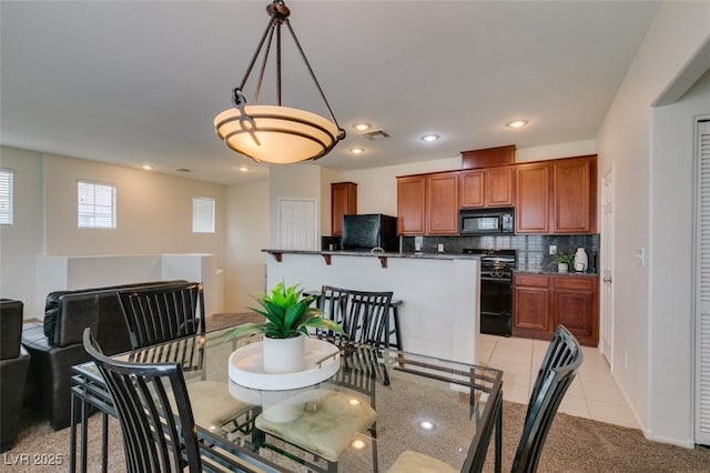 1370 Crystal Hill Ln Unit 3, Henderson, NV 89012 - dining room featuring light tile patterned floors, recessed lighting, and light colored carpet