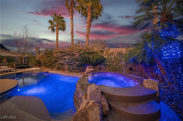 340 Autumn Palace Ct, Las Vegas, NV 89144 - view of swimming pool featuring an in-ground hot tub and a patio area