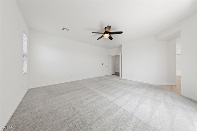 9839 Berkley Brook Ct, Las Vegas, NV 89141 - unfurnished room featuring a ceiling fan, light carpet, and baseboards