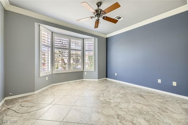 4750 Fiore Bella Blvd, Las Vegas, NV 89135 - spare room with ornamental molding and ceiling fan