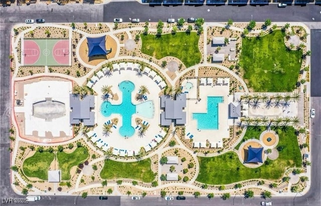 6807 Satin Silver Ct, North Las Vegas, NV 89086 - bird's eye view of a pool area