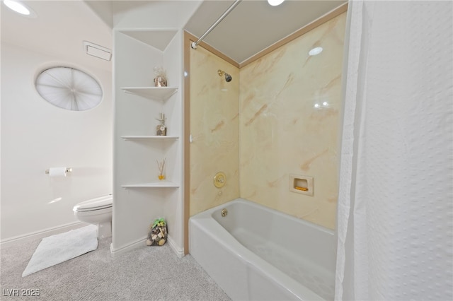 1060 Calico Ridge Dr, Henderson, NV 89011 - bathroom with toilet, shower / bath combination with curtain, and baseboards