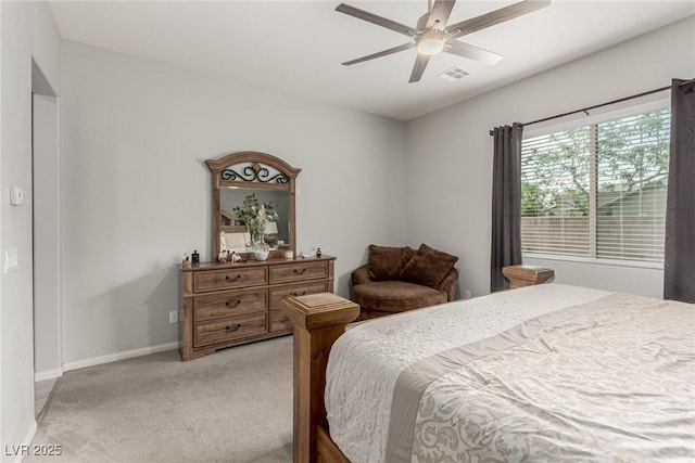 5616 Silver Cascade Ave, Las Vegas, NV 89131 - bedroom with light carpet, baseboards, and a ceiling fan