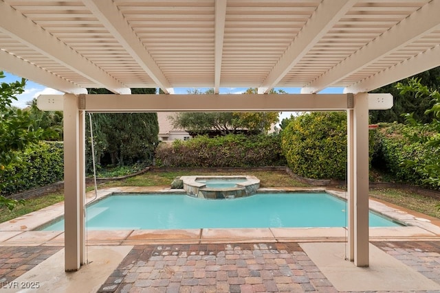 3217 Harbor Vista St, Las Vegas, NV 89117 - view of pool with a pool with connected hot tub and a pergola