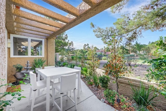 5008 Shoal Creek Cir, Las Vegas, NV 89113 - view of patio / terrace with outdoor dining space and a pergola