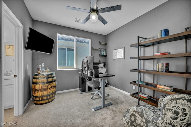 8055 Tank Loop St, Las Vegas, NV 89166 - office featuring ceiling fan, carpet flooring, and baseboards