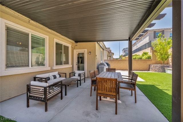 8055 Tank Loop St, Las Vegas, NV 89166 - view of patio / terrace with outdoor lounge area and outdoor dining space