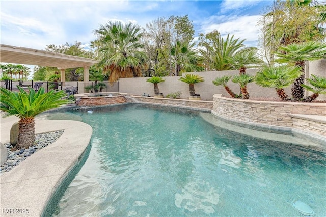 2168 Big Bar Dr, Henderson, NV 89052 - view of pool with a fenced backyard and a pool with connected hot tub