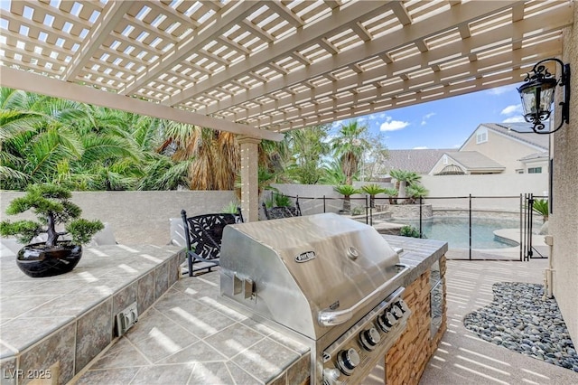 2168 Big Bar Dr, Henderson, NV 89052 - fenced backyard with a patio and a pergola
