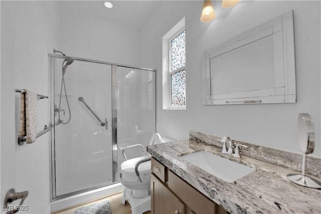 7258 W Le Baron Ave, Las Vegas, NV 89178 - full bath featuring toilet, vanity, and a stall shower