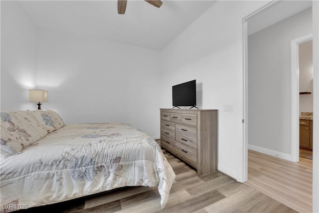 7258 W Le Baron Ave, Las Vegas, NV 89178 - bedroom featuring light wood-style floors, baseboards, and ceiling fan