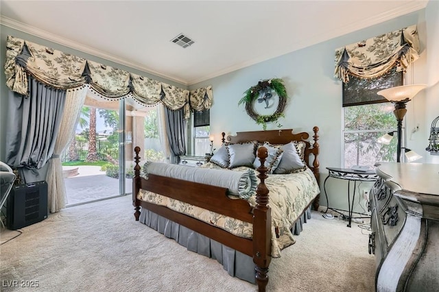 4719 Riva De Romanza St, Las Vegas, NV 89135 - carpeted bedroom featuring ornamental molding and access to outside