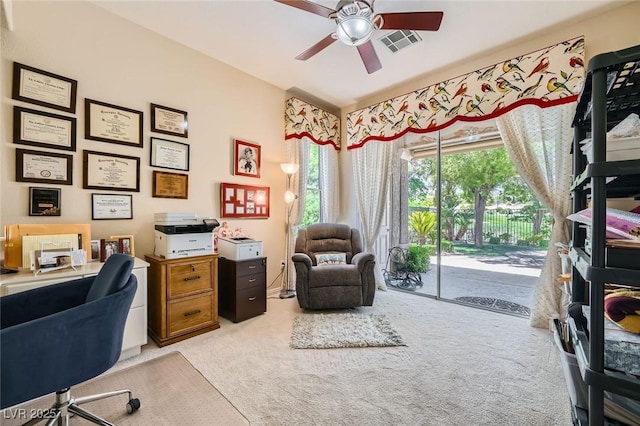 4719 Riva De Romanza St, Las Vegas, NV 89135 - carpeted office with ceiling fan