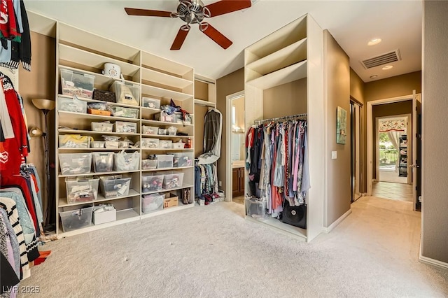4719 Riva De Romanza St, Las Vegas, NV 89135 - spacious closet featuring carpet floors and ceiling fan