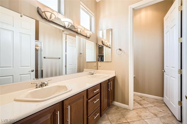 4719 Riva De Romanza St, Las Vegas, NV 89135 - bathroom featuring double vanity and tile patterned floors
