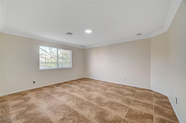9772 Galahad Point Ct, Las Vegas, NV 89147 - empty room featuring crown molding, baseboards, and recessed lighting