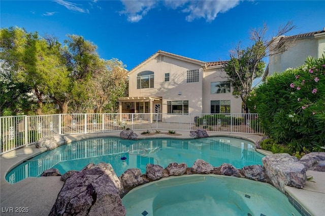 9772 Galahad Point Ct, Las Vegas, NV 89147 - view of swimming pool with a pergola
