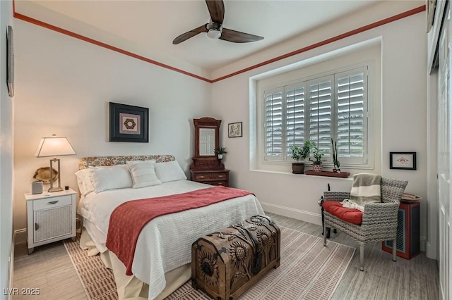 1314 Doggett Ave, Las Vegas, NV 89123 - bedroom featuring baseboards, light wood-style flooring, and ceiling fan